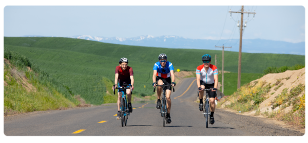 HPE students cycle through the hills